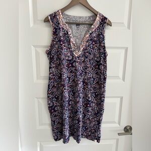 Lands End Paisley Dress Blue Size M 10 - 12